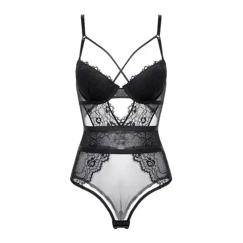 维多利亚性感蕾丝内衣内裤女小聚拢透气塑身连体塑身连体衣