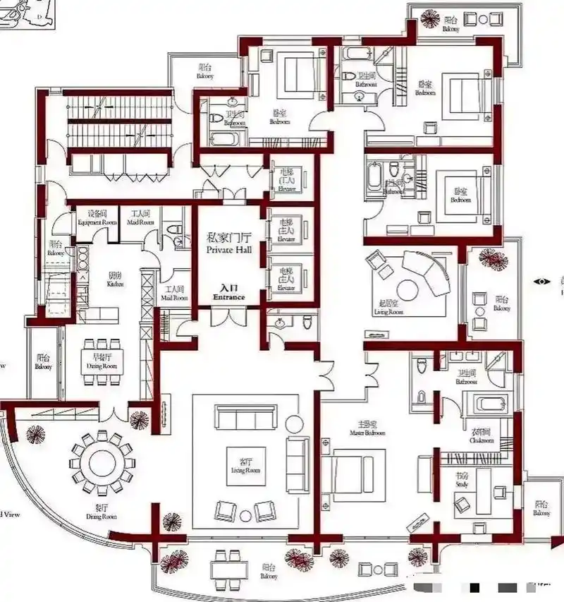 听说这是汤臣一品,最完美的户型,竟然点开看了大图,是不是有点不自量