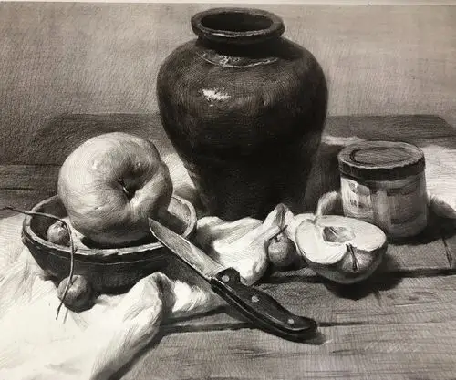 基础部素描静物安排