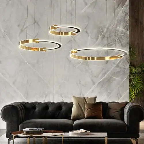 松伟心心相印高圆圆现代轻奢吊灯别墅大气客厅设计师客厅吊灯