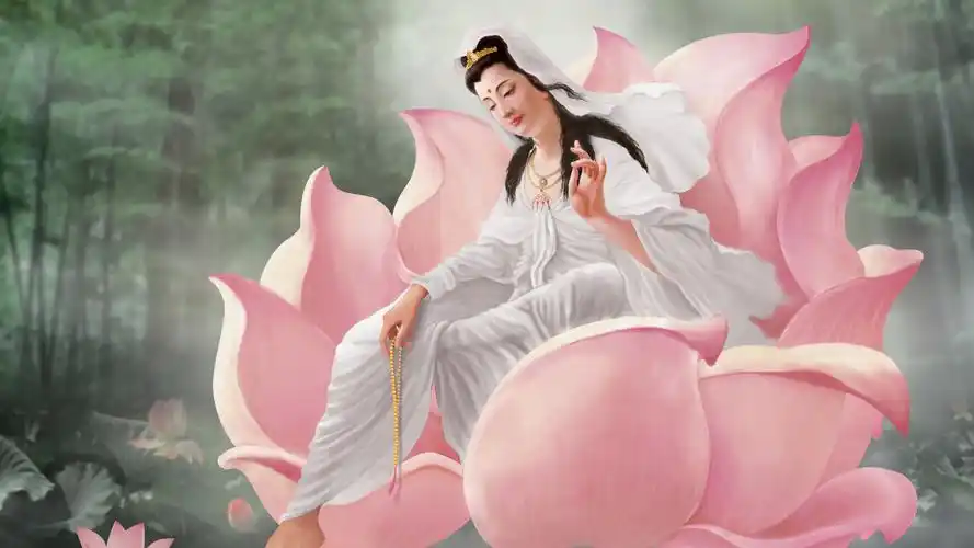 观世音菩萨像 欢迎流通 桌面壁纸