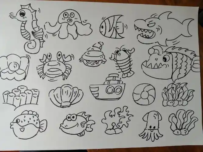 简笔画海洋世界