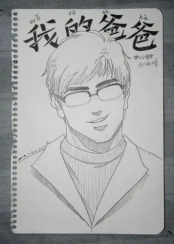 女儿幼儿园布下作业,要求各位爸爸自画像一张,原谅我不知羞耻的把