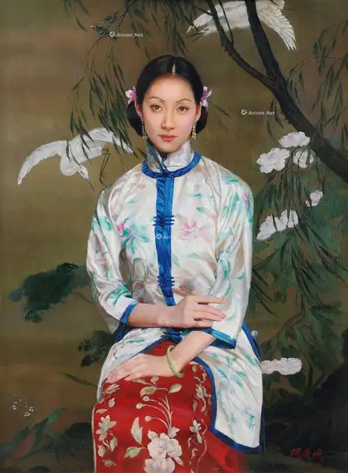 【清丽仕女 油彩 画布】拍卖品_图片_价格_鉴赏_油画_雅昌艺术品拍卖