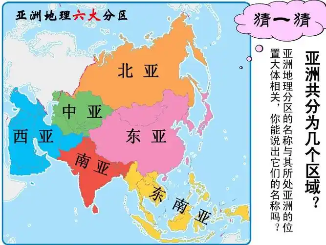 《学习与探究—亚洲的人文环境和地域差异》ppt 亚洲地理六大分区 猜