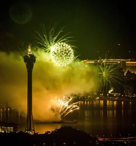 隔岸观火(在珠海山上拍澳门烟花)