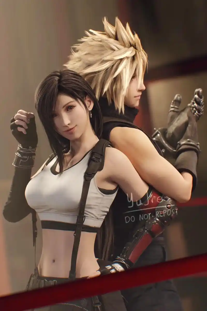 这周为最终幻想7重制版蒂法和克劳德制作 - 抖音