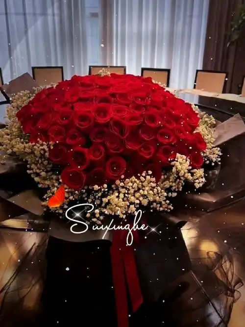 看图学花艺999朵红玫瑰长久热烈的爱