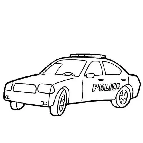 物品简笔画栏目里的 警车简笔画图片大全,儿童