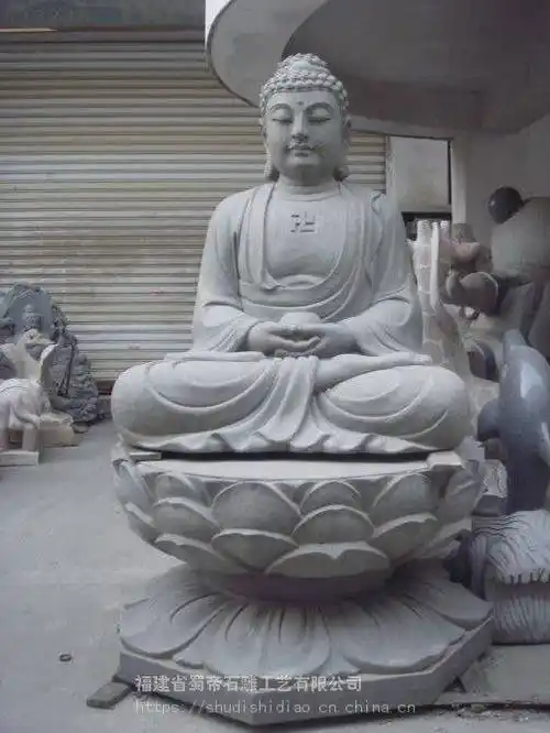 石雕释迦摩尼坐佛汉白玉三世佛石雕像寺庙花岗岩药师佛