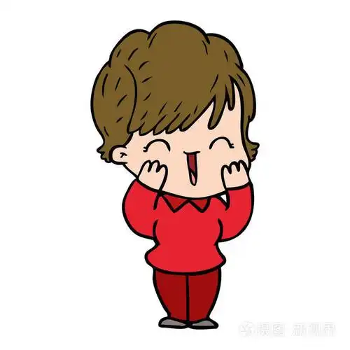 卡通笑女的矢量插图