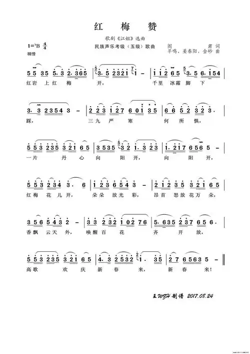 民族声乐考级歌曲红梅赞