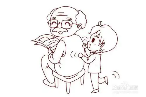 重阳节画报一年级简笔画重阳节简笔画简笔画--给奶奶捶背的简笔画法一