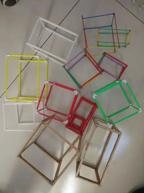 手工制作长方体和正方体框架