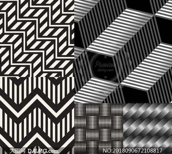 黑白几何抽象图案设计创意矢量素材
