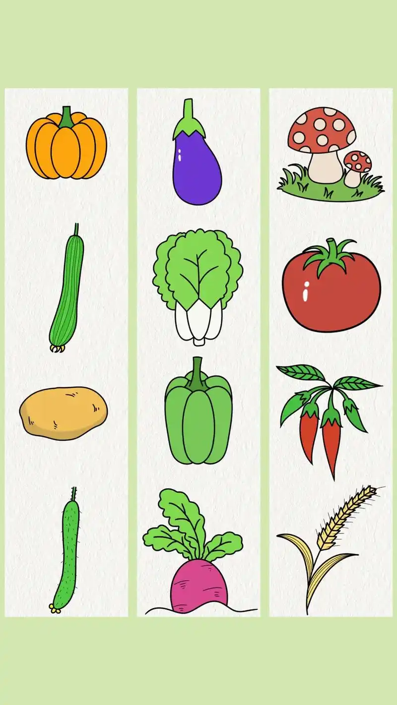 《蔬菜简笔画集合》7215播放速度太快可手动翻页92 想要学习画