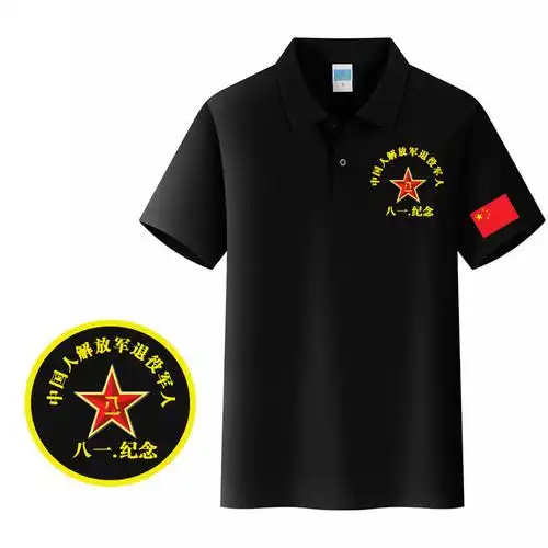八一战友聚会纪念衫定制t恤建军节短袖中国退役老兵翻领上衣晟惠泽 宝