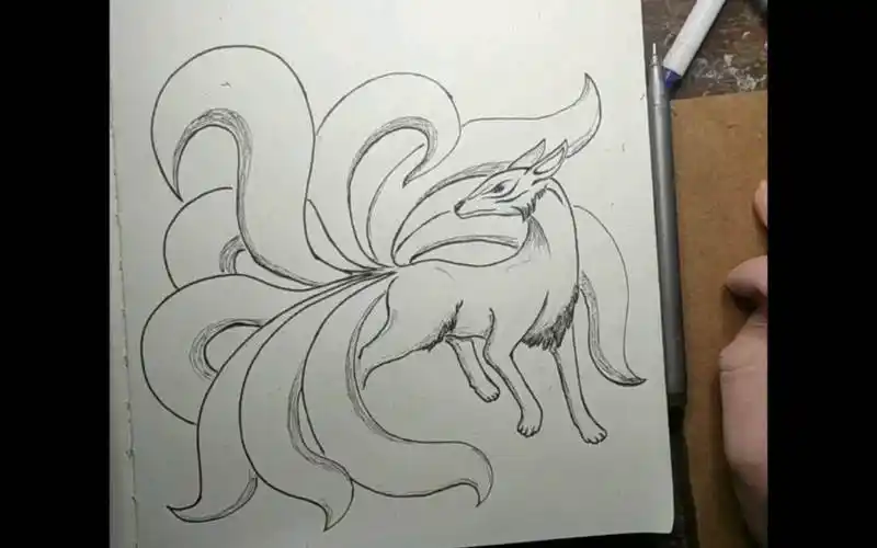 九尾狐简笔画 九尾狐简笔画可爱