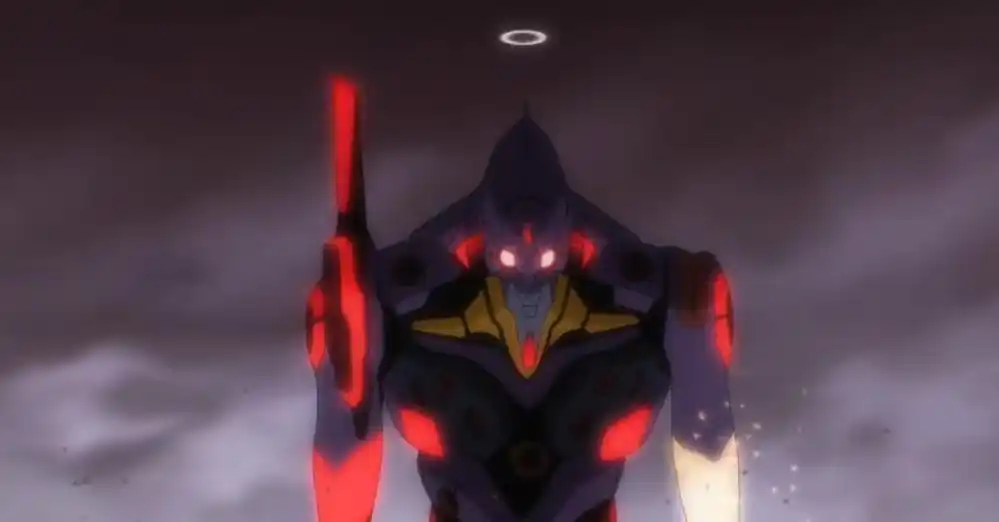 这些超燃的动漫名场面,她用硬币打败反派,他开机甲手撕boss_初号机