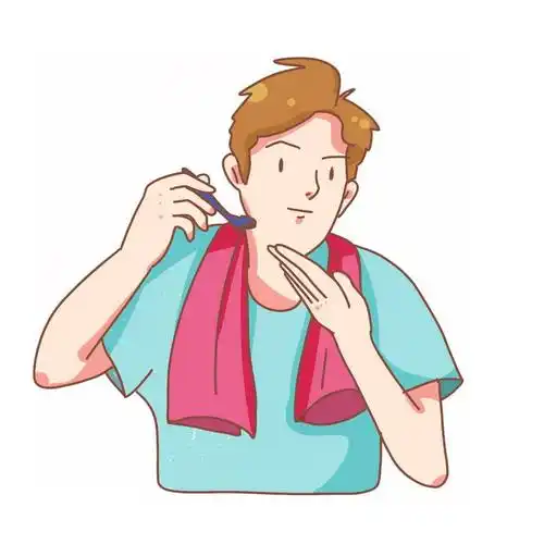 正在刮胡子的男人手绘插画6395012psd图片免抠素材