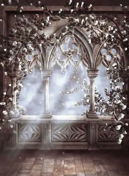 月光下幽静的建筑回廊图片-宁静的城堡素材-高清图片-摄影照片-寻图