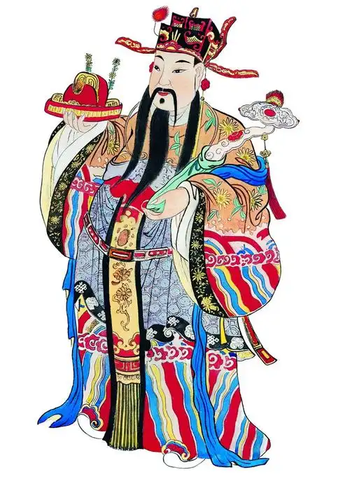 新款系列天官财神文财神人物印花国风十字绣套件