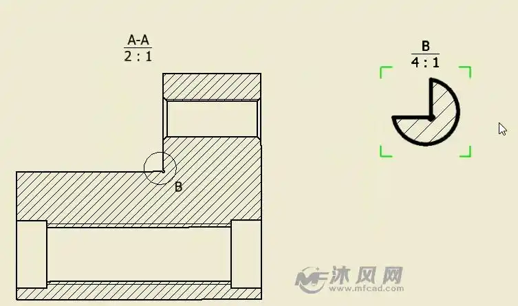 5.9 局部放大图创建_inventor 2018入门视频教程_沐风网