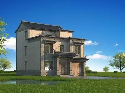 中式传统民居 独栋别墅 土房子 新农村安置房 农村民居 土房3d模型