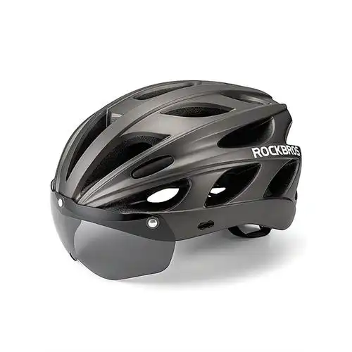 古达自行车头盔带风镜一体成型骑行头盔男女山地公路车安全帽