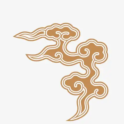 祥云灰色传统花纹剪纸装饰免扣元素