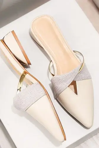 春季新款尖头凉拖鞋女外穿韩版网红百搭包头时尚懒人鞋女拖鞋子