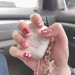 90yijing258369淘宝可爱卡通成品甲片光疗手工显白学生美甲短款黄色