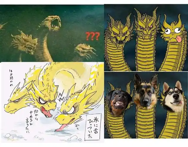 哥斯拉大战基多拉的简笔画怎么画?基多拉儿童简笔画-图片大观-奇异网