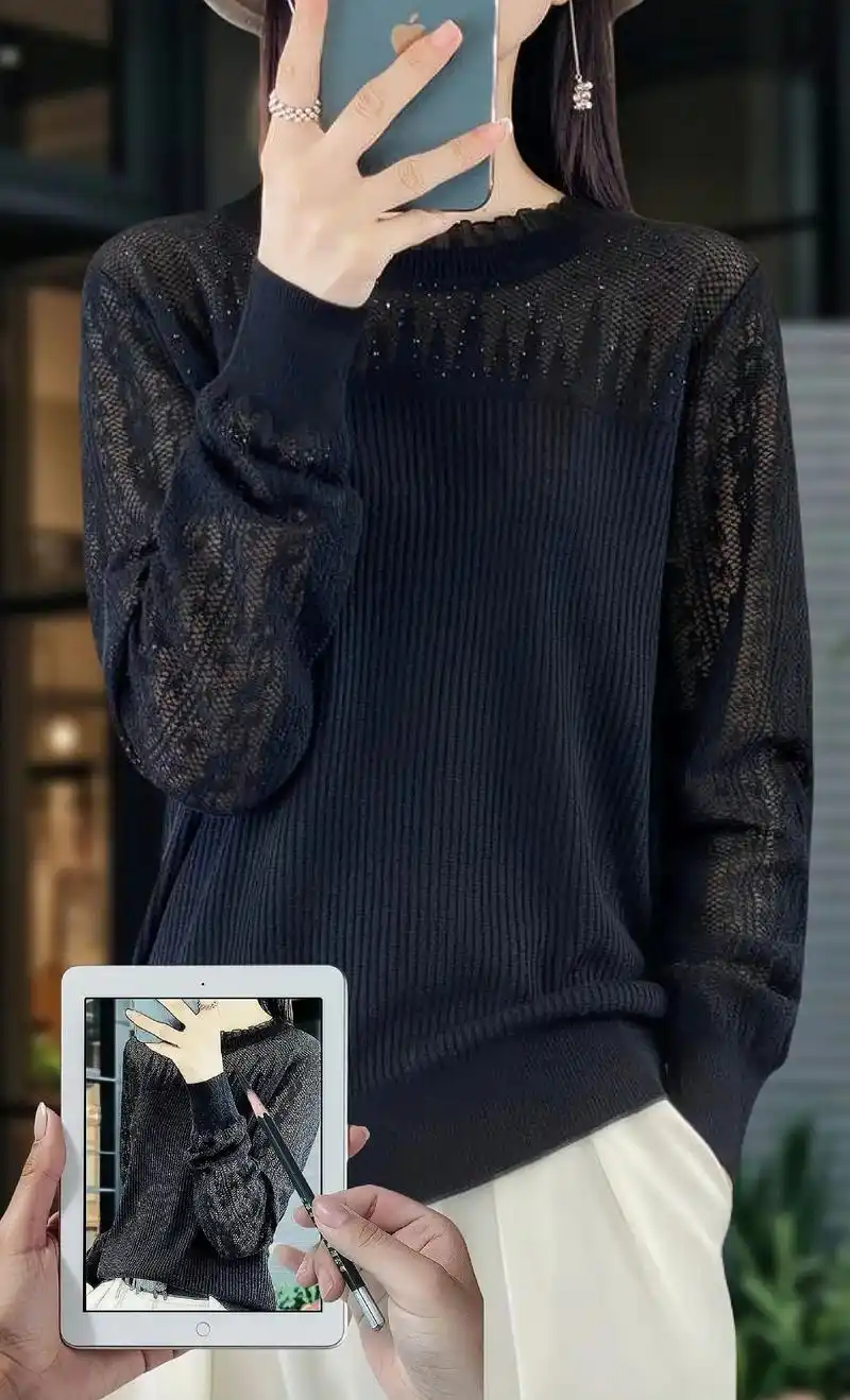 秋季新款,蕾丝打底衫!秋装新款来袭!蕾丝打底衫,时尚百搭睛