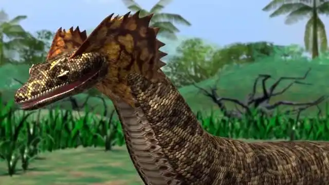 恐龙战争:泰坦巨蟒vs史前巨鳄,决战水潭