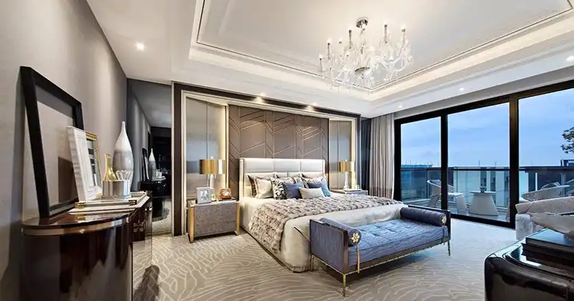 浦东汤臣一品400平轻奢风格独栋别墅装修效果图