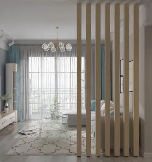 卿溪 木条隔断屏风新中式实木客厅装饰格栅 家用办公室玄关北欧实木条
