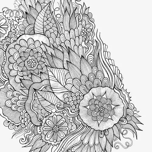 卡通手绘铅笔花纹图案