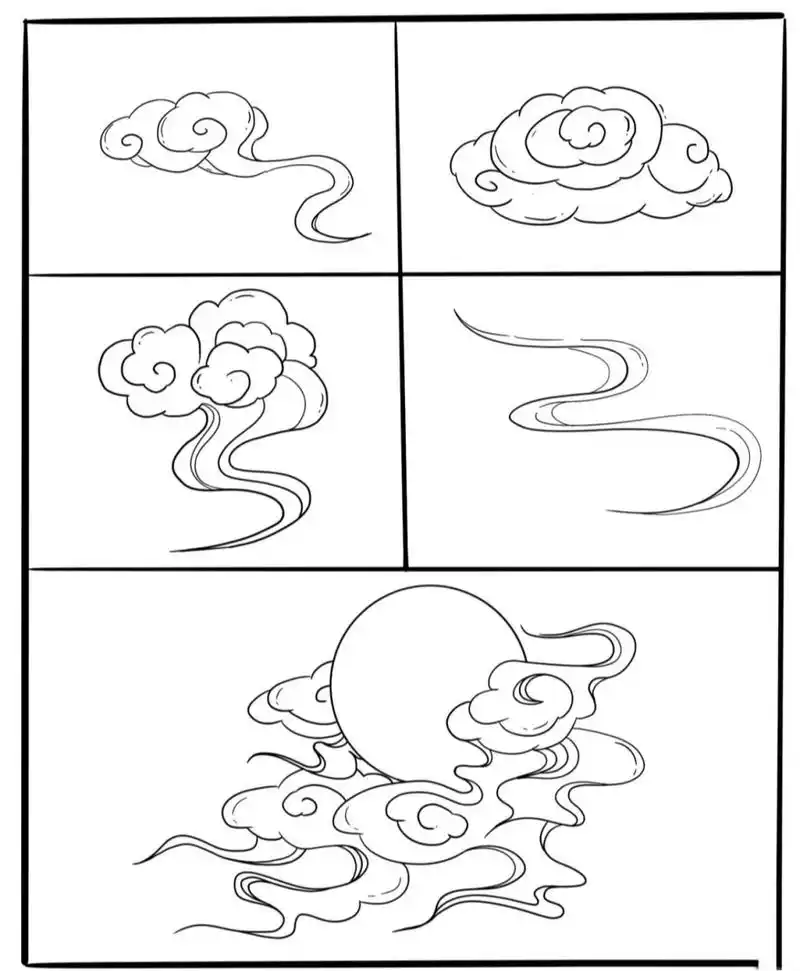 考研装饰画国风素材-云纹浪纹(3) 国风素材——云纹和浪纹,需要可自取