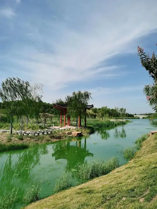 古色古香已雏形,商河未来景色新#在建中新公园 # - 抖音