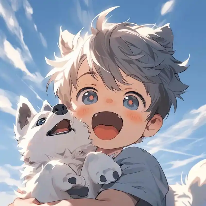 抱狗狗版可爱头像|男