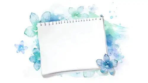 蓝色淡雅水彩幻灯片ppt模板素材免费下载