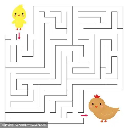 儿童迷宫游戏.农场里可爱的动物.