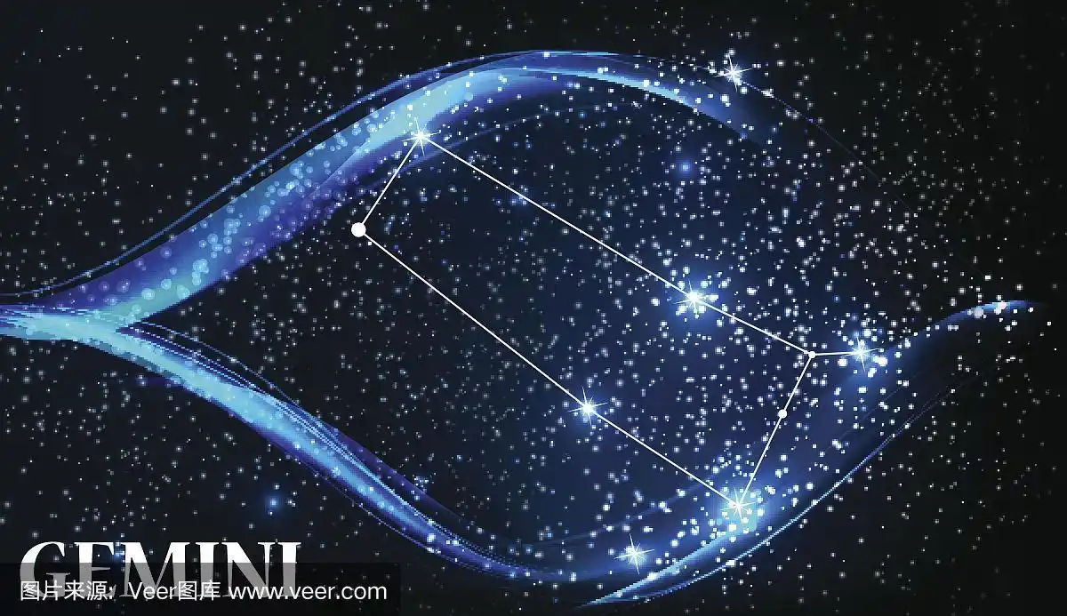 星座:双子座.矢量图