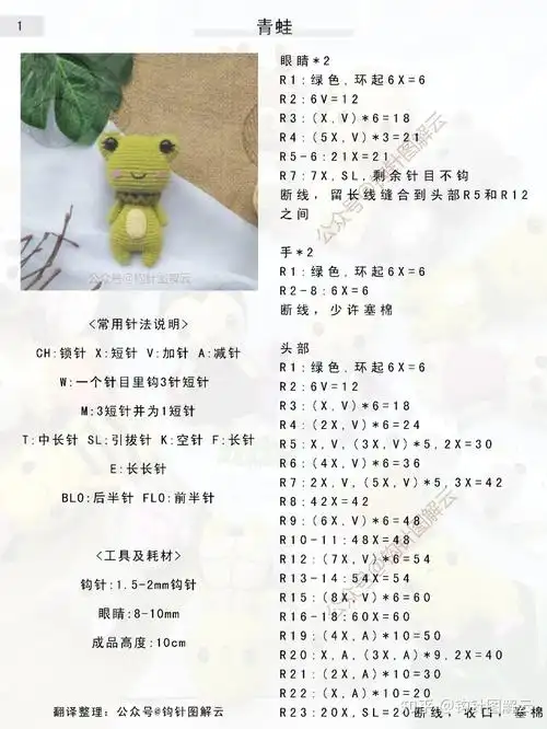 钩针图解|迷你小动物第一弹:蝴蝶,瓢虫,蜜蜂和青蛙,请笑纳! - 知乎