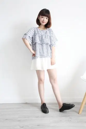 简约的小格子上衣,简单好看哦