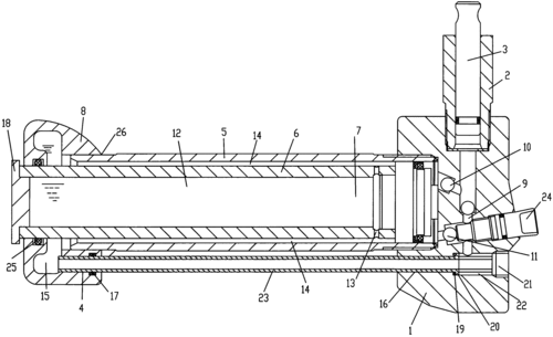 cn102530766a_具有杆内储油腔的卧式千斤顶液压部件失效