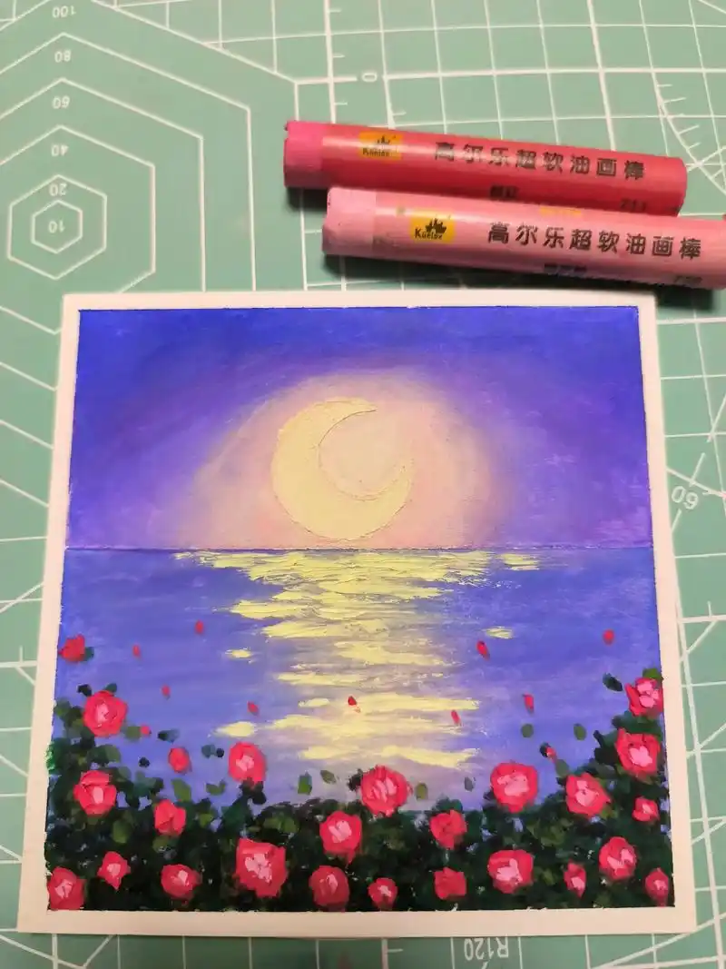 画了个画 #治愈系风景 #油画棒绘画作品  临摹 - 抖音