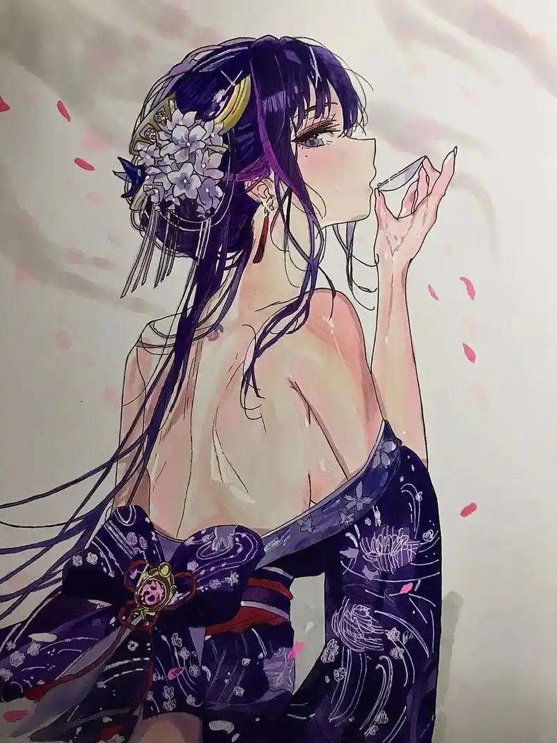 绘画过程分享 #动漫手绘 #马克笔上色 #动漫人物 #雷电 - 抖音