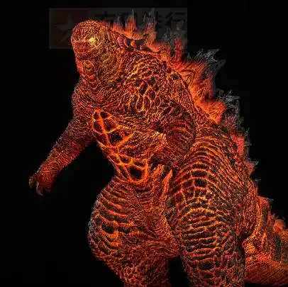 红莲哥斯拉的身高有105米,体重在六万吨左右,是哥斯拉新三代目,它的